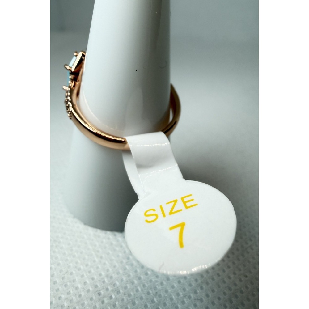 Bomb Party Delicately Decadent Aquamarine Ice Crystal Ring RG34723 Rose Gold 7 - Picture 5 of 5